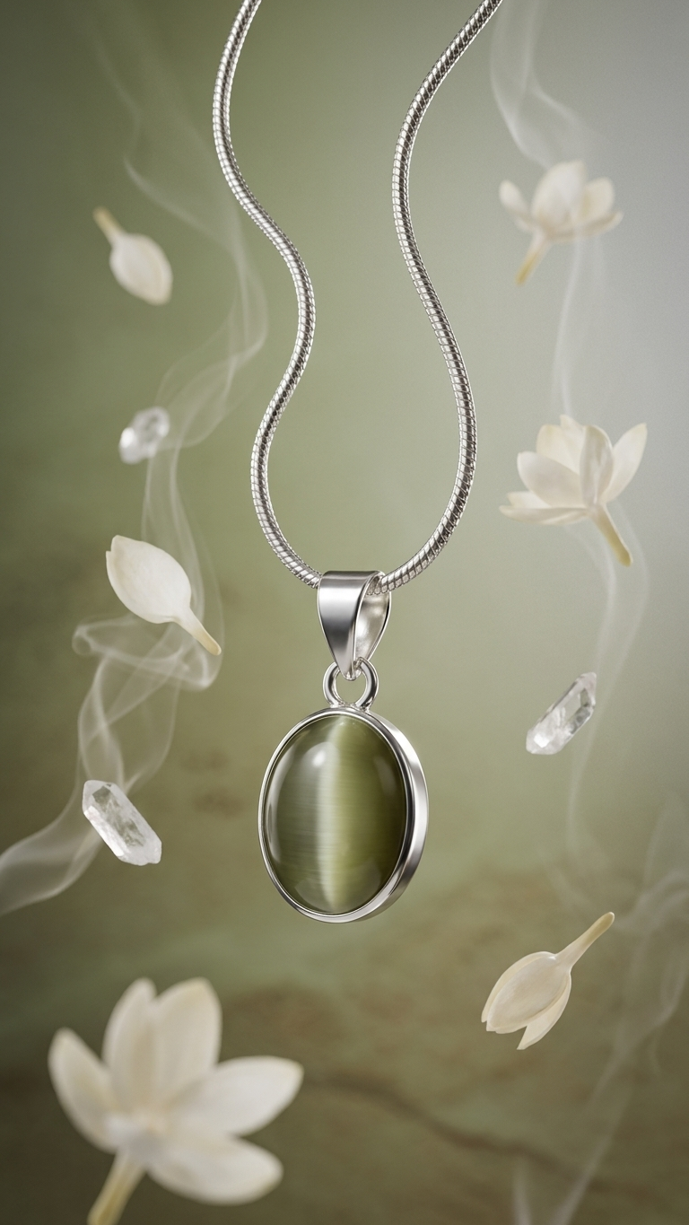 Natural Cat’s Eye ( LAHSUNIYA) Pendant  Gemstone