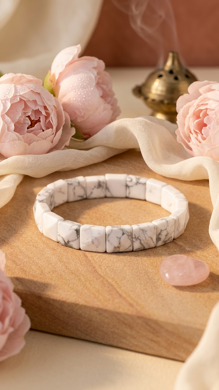 Howlite  Pyramid Bracelet