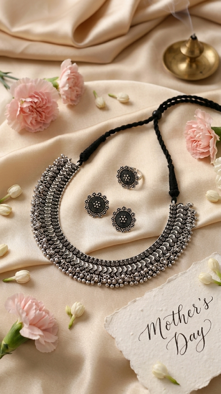 Ghungroo Leheriya Dandiya Necklace Set