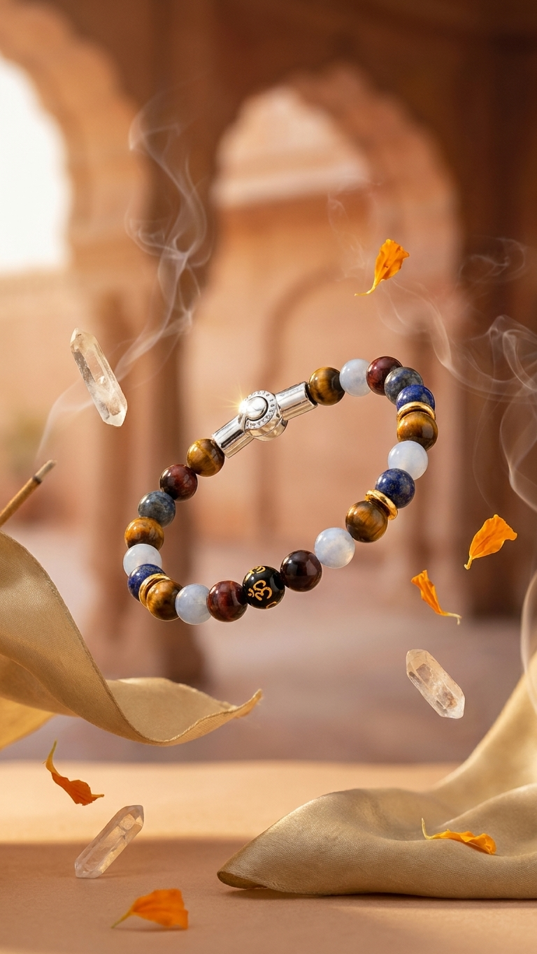 Divine Energy Chakra Om bracelet With Magnetic Lock