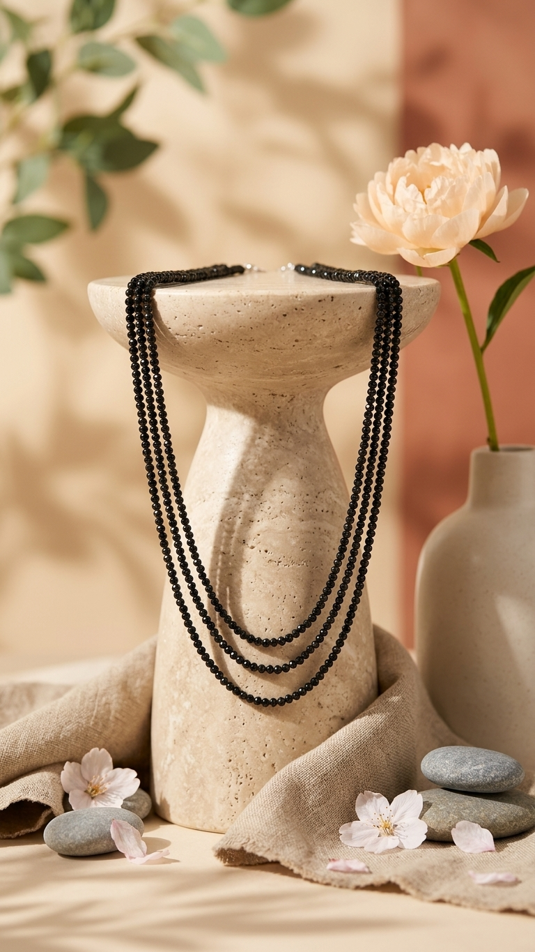 Natural Golden Obsidian Beaded Necklace (With Certificate)