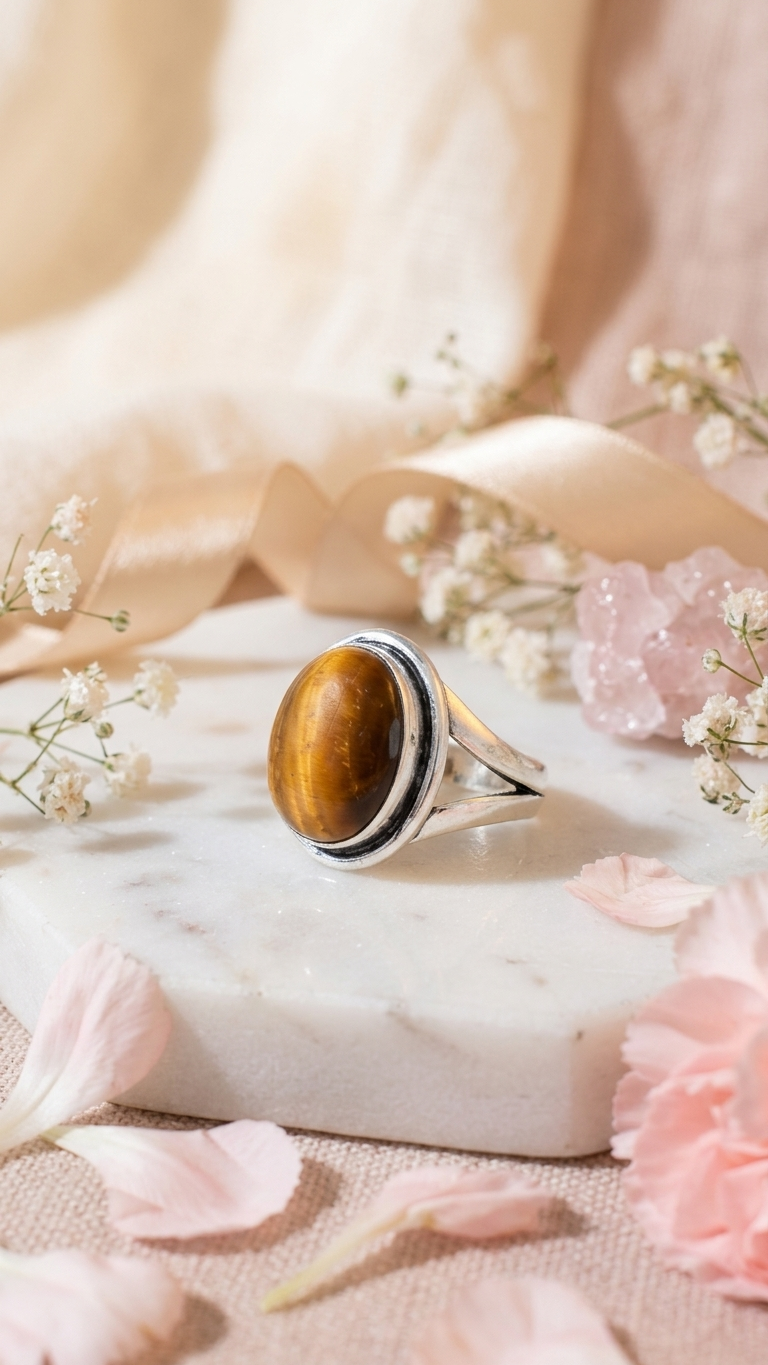 NATURAL TIGER EYE  RING 100% Natural Gemstone