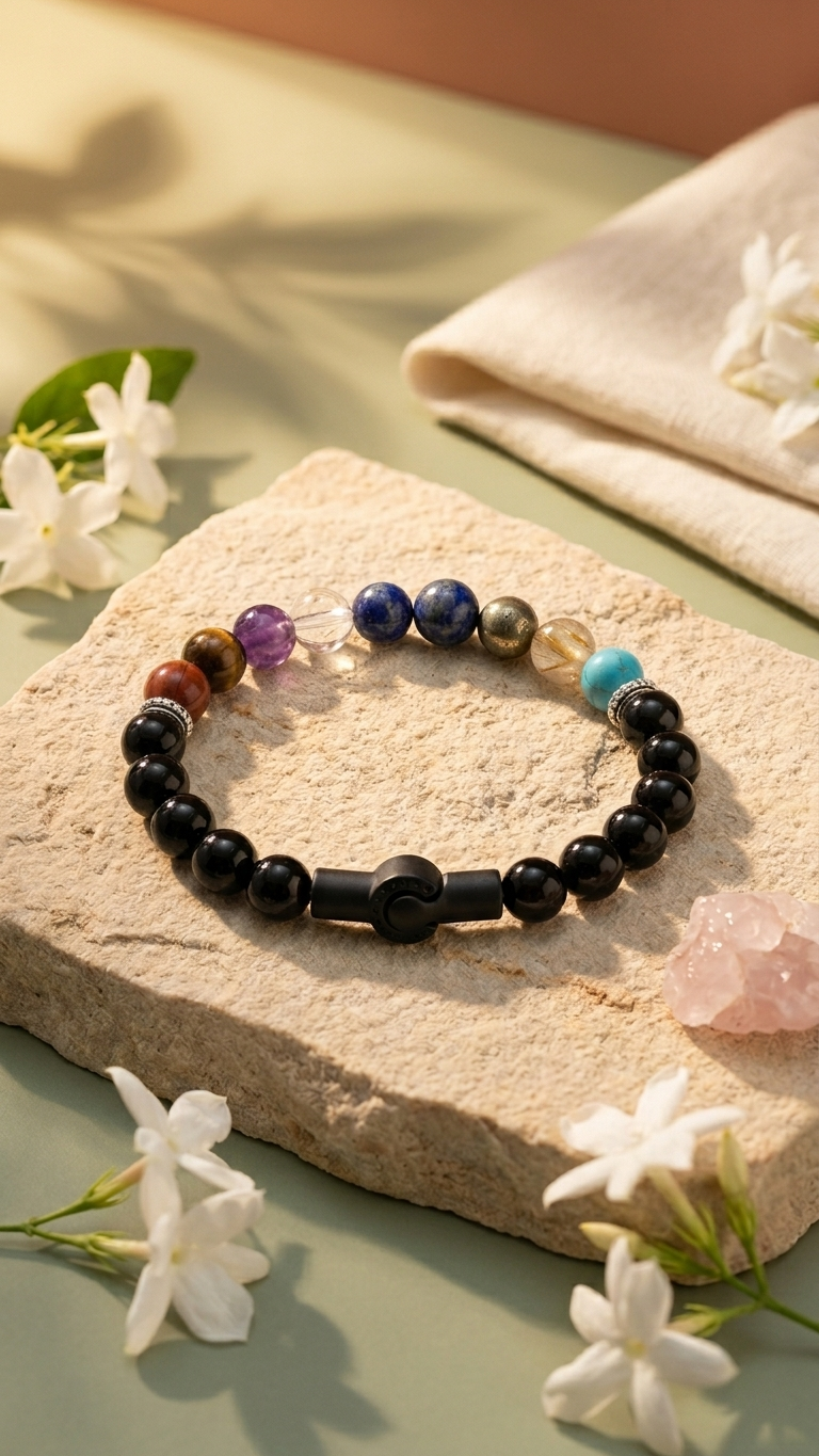 9 Chakra Evil Eye Magnetic Lock Bracelet