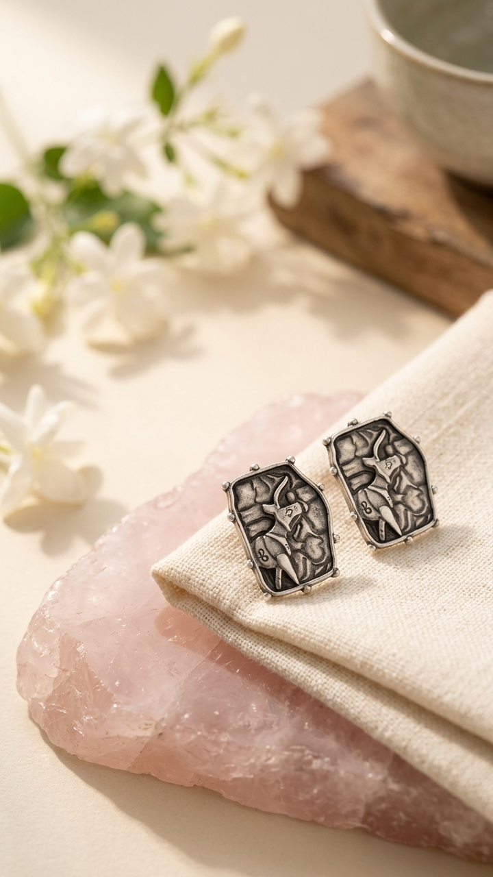 Tribal Deer Dandiya Stud Earrings