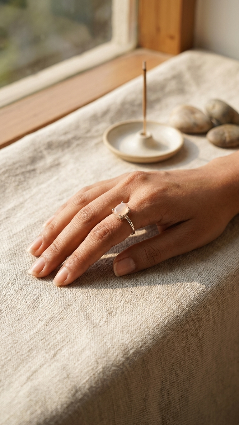 Beautiful AAA+ Quality Natural Facited Rose quartz Adjustable Ring In  Silver Plated (With Certificate))