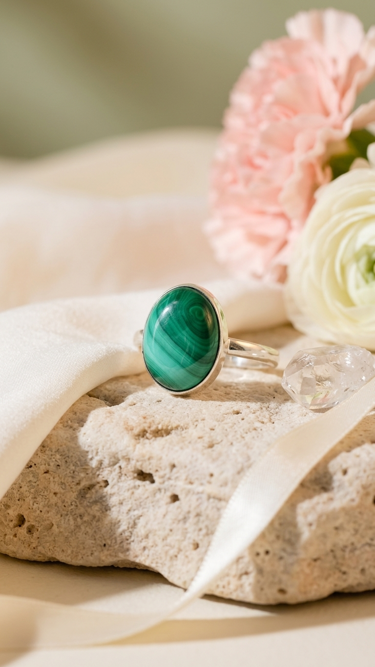 NATURAL MALACHITE RING 100% Natural Gemstone