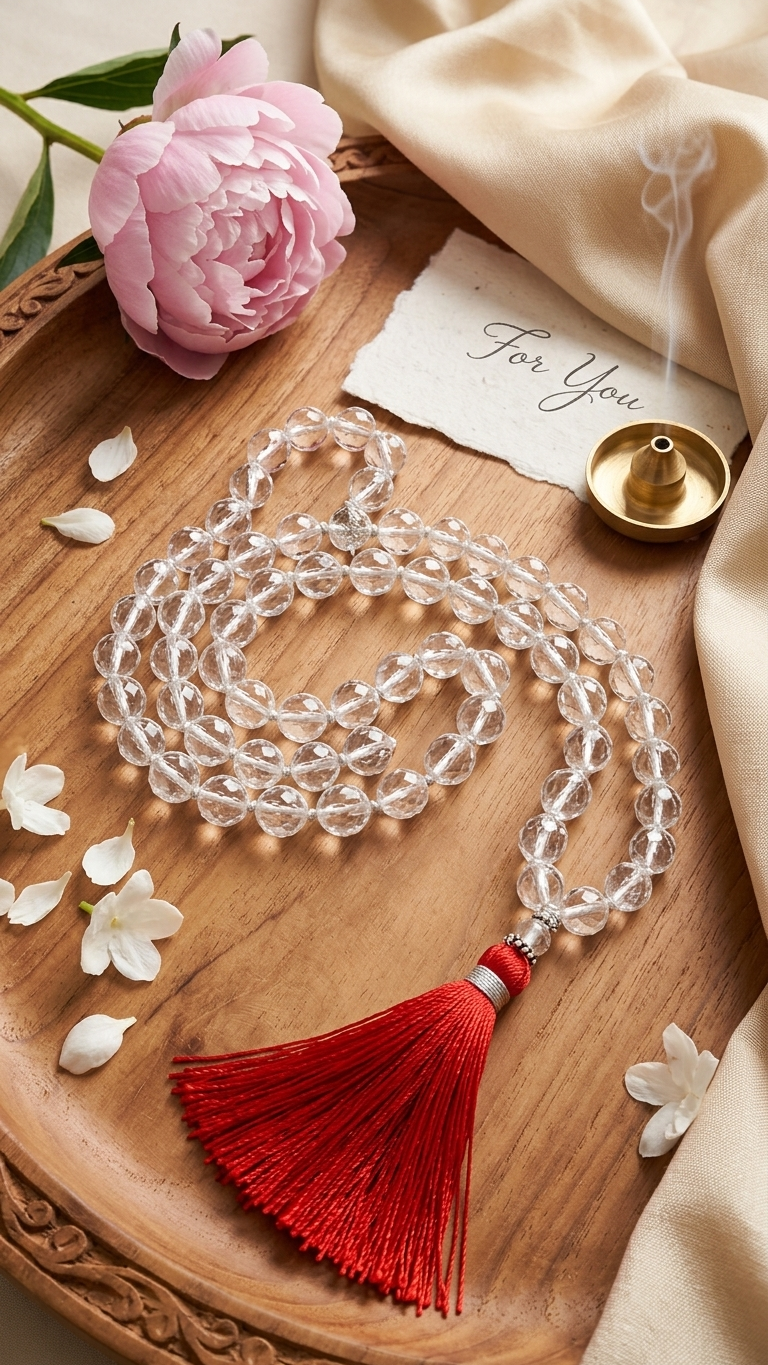Cut Crystal Mala 108 Beads 8mm