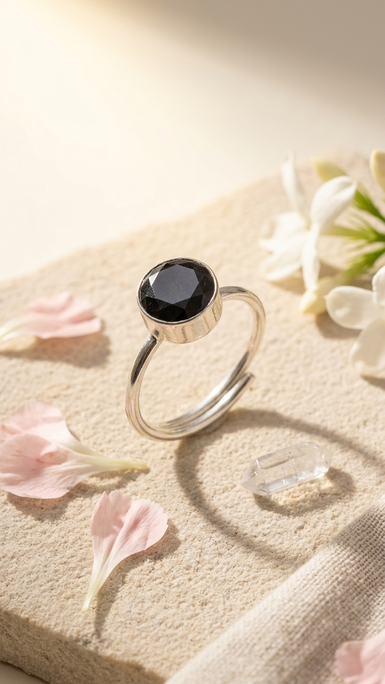 Natural Labradorite Faceted  Ring