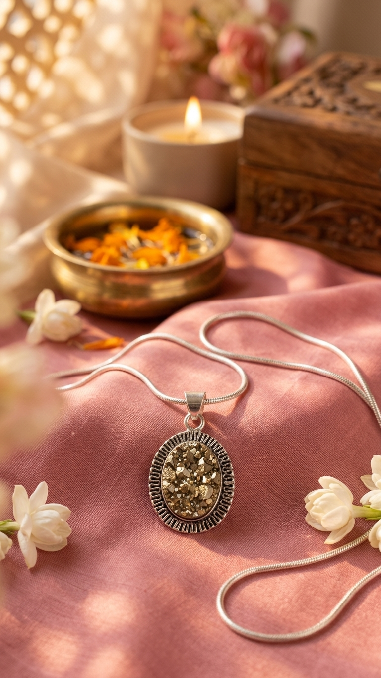 Natural  Pyrite Pendant