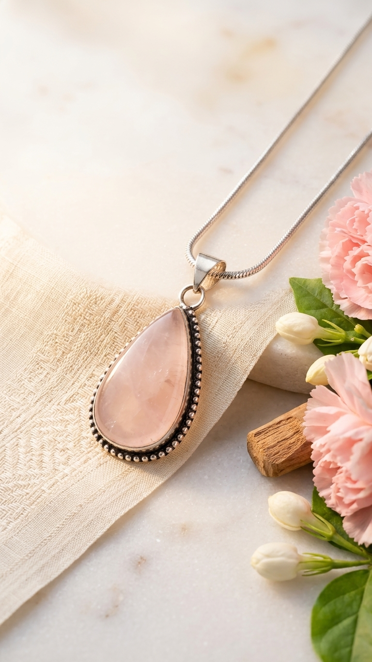 NATURAL ROSE  PENDANT