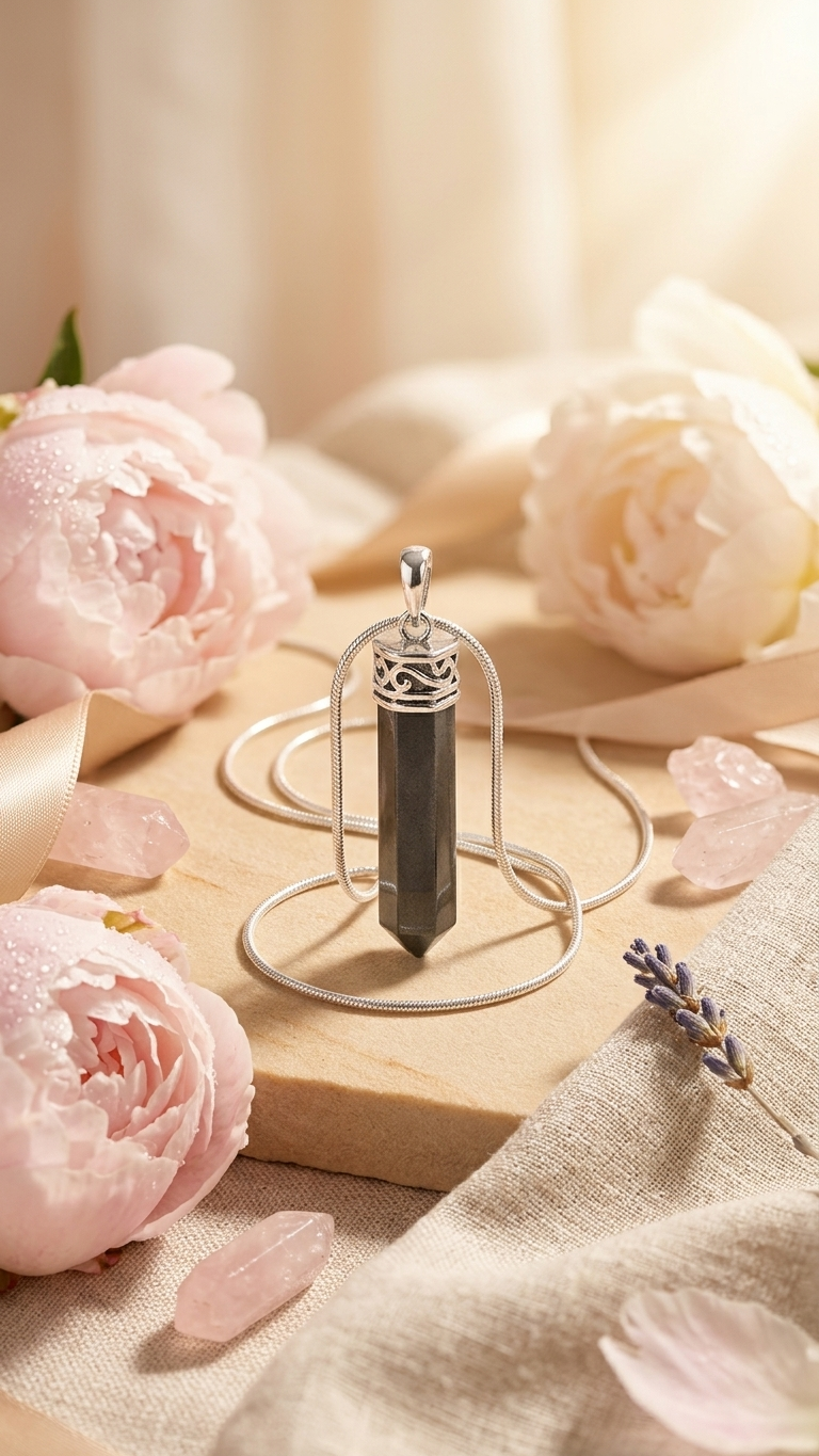 Natural Pyrite Pencil Pendant (With Certificate)