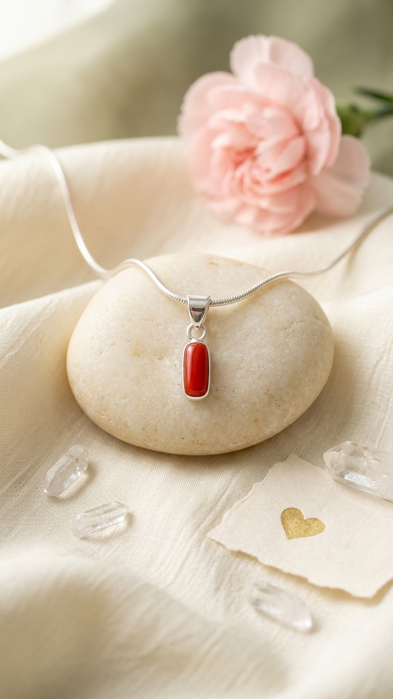 NATURAL CORAL (MOONGA)  PENDANT GEMSTONE