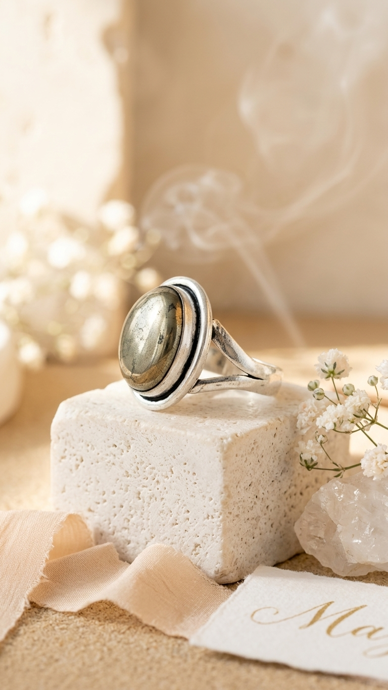 NATURAL PYRITE RING 100% Natural Gemstone