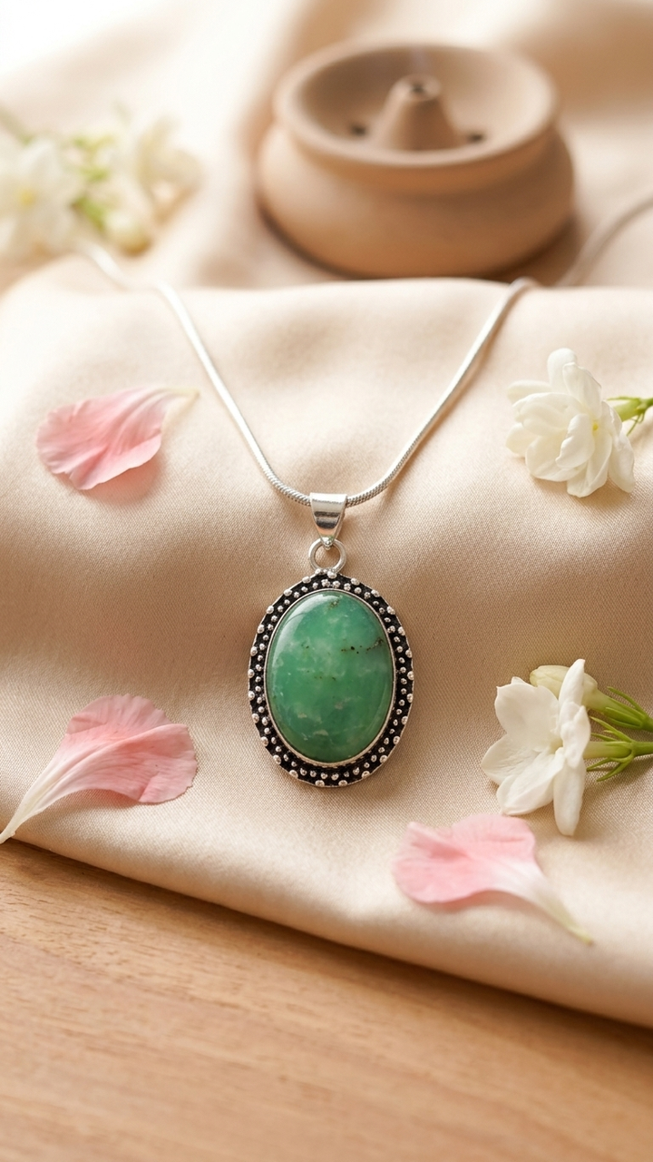 Natural Chrysoprase Pendant
