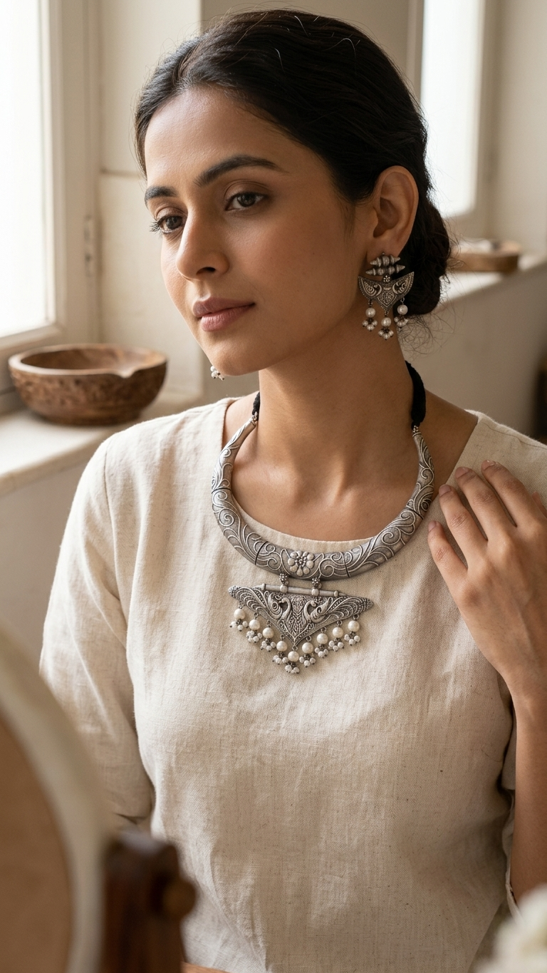 Rajwada Shringar Pearl Necklace Set