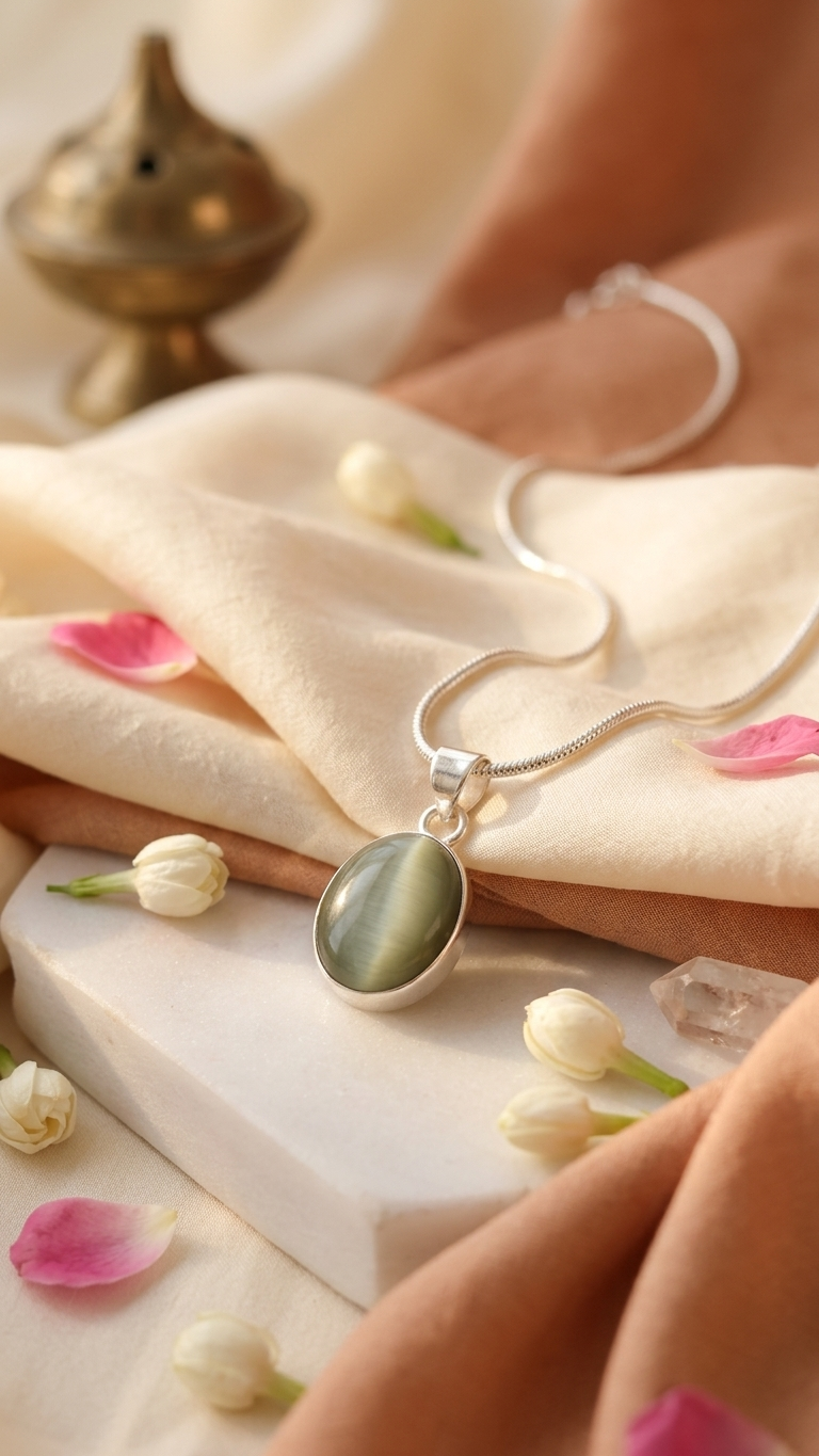 Natural Cat’s Eye ( LAHSUNIYA) Pendant  Gemstone