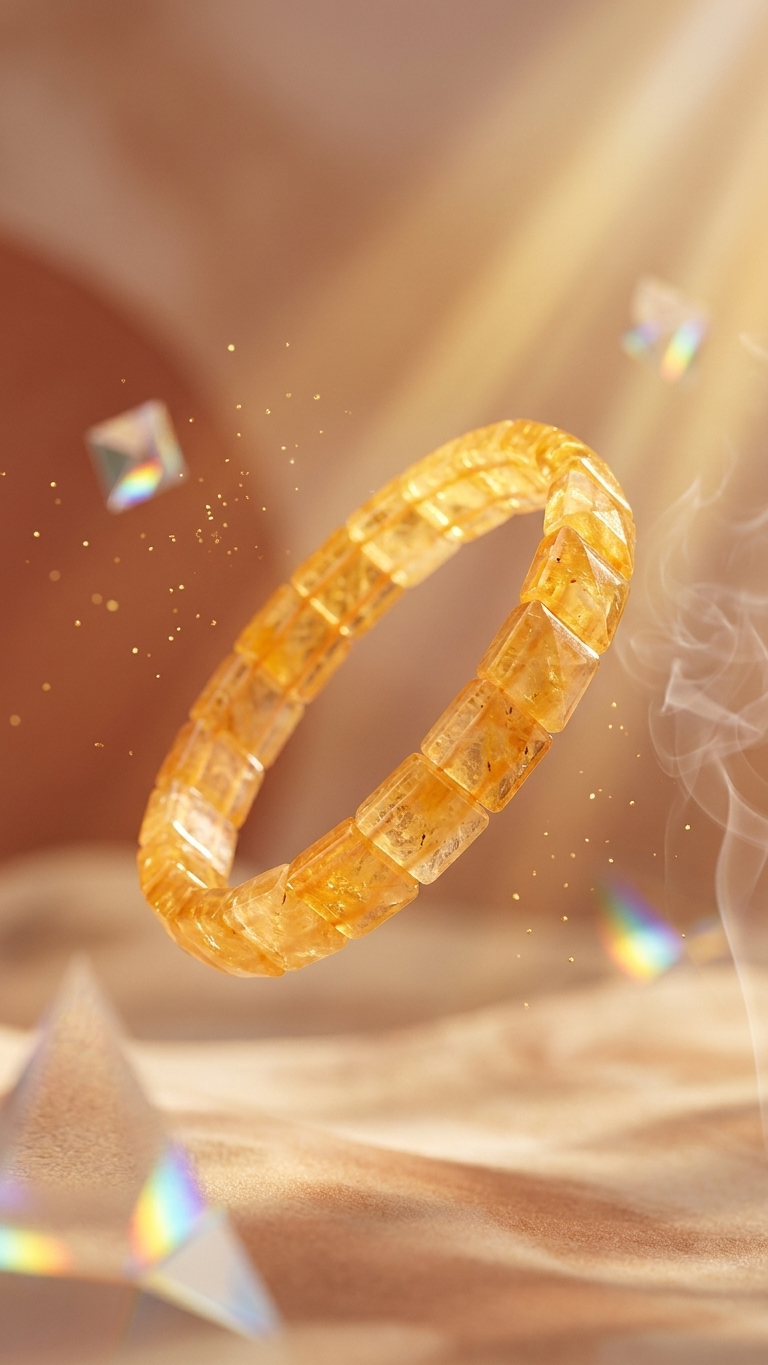 Golden Healer Quartz Pyramid Bracelet