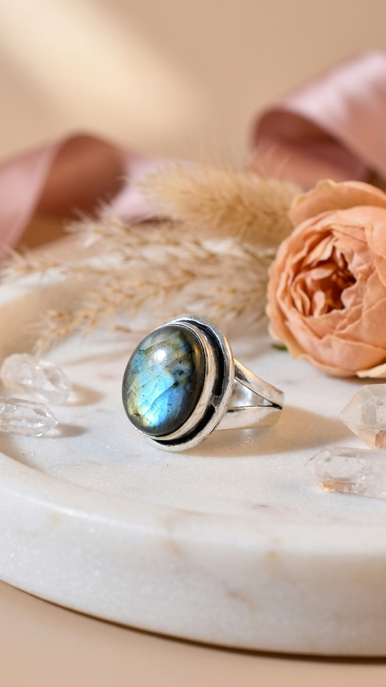NATURAL  Labradorite RING 100% Natural Gemstone