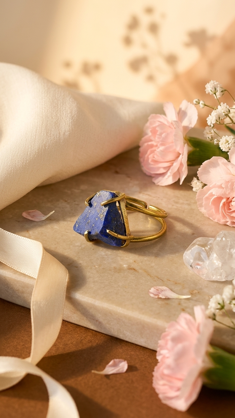 “Royal Blue Natural  Lapis Lazuli  Ring” 100% Natural Gemstone