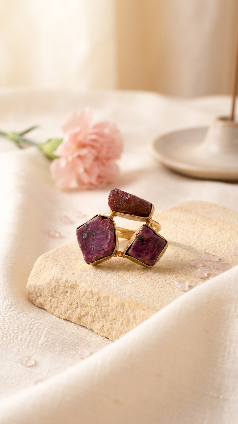 Majestic Ruby Dandiya Statement Ring