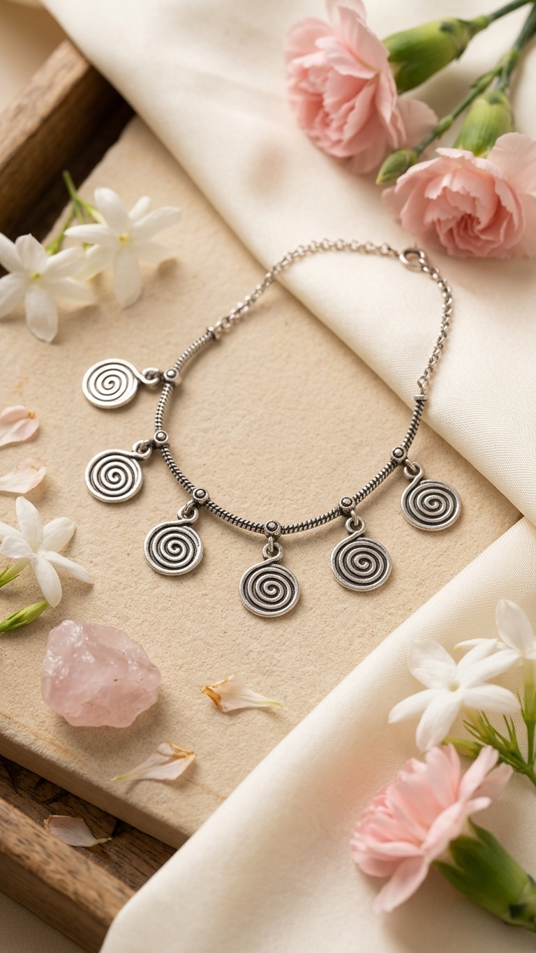 Swirl Elegance Dandiya Anklet Set