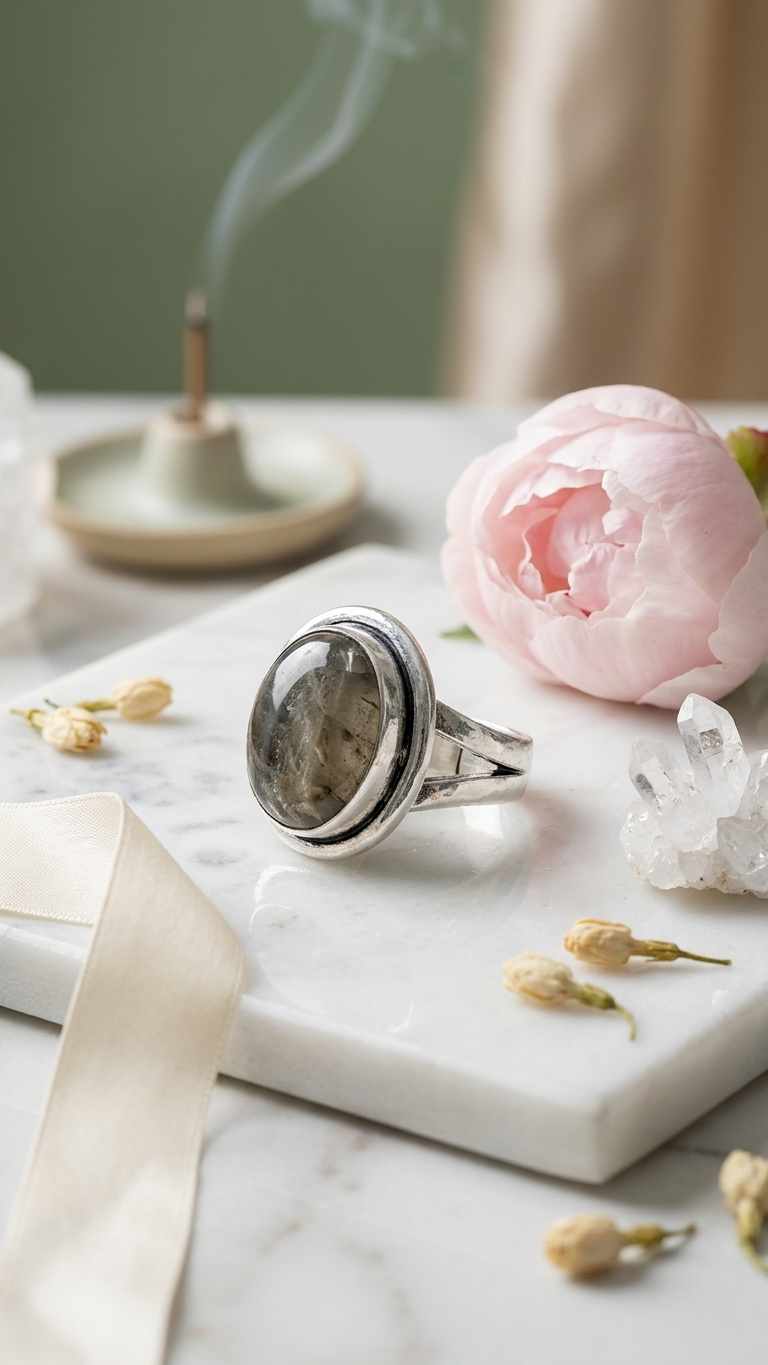 Pyrite Ring Oval Polished