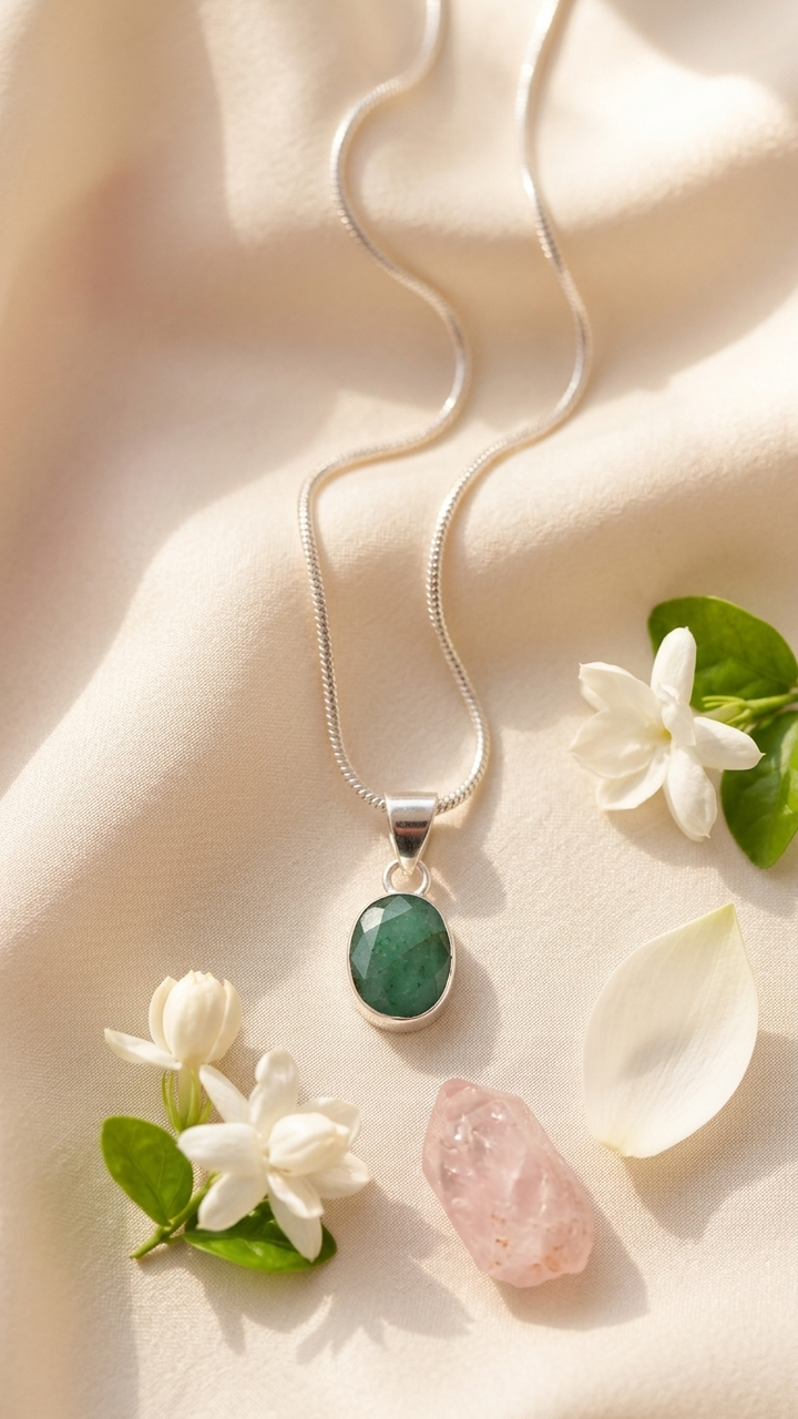NATURAL EMERALD ( PANNA) PENDANT