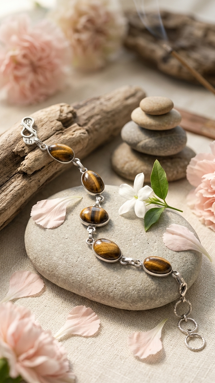 Yellow Tiger Eye Chain Bracelet