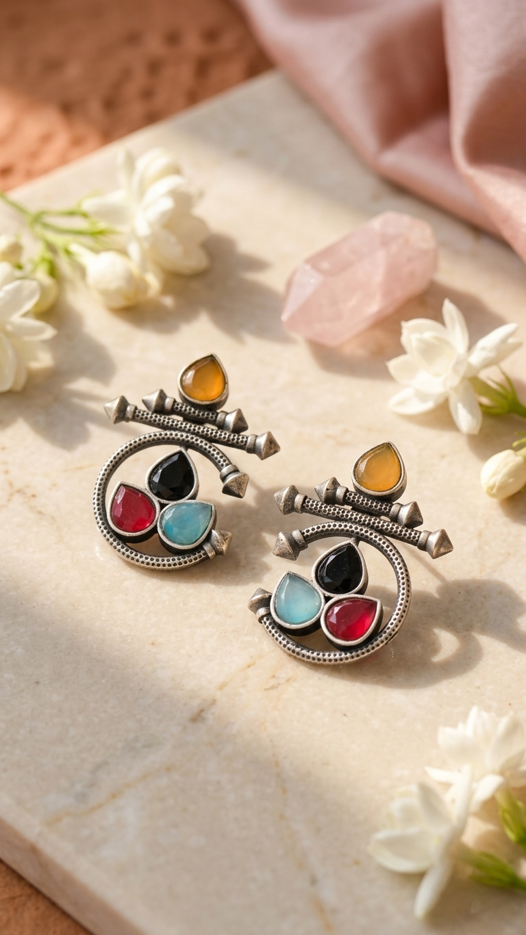 Festive Swirl Dandiya Earrings