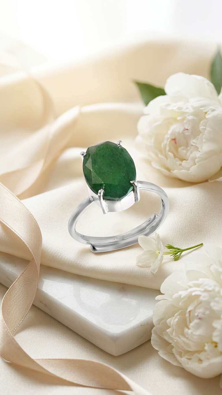 NATURAL GREEN JADE RING