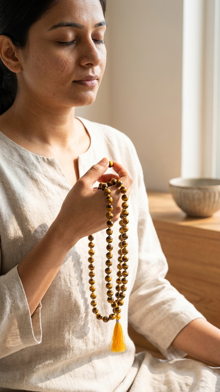 Yellow Tiger Eye Mala 108 Beads 8mm