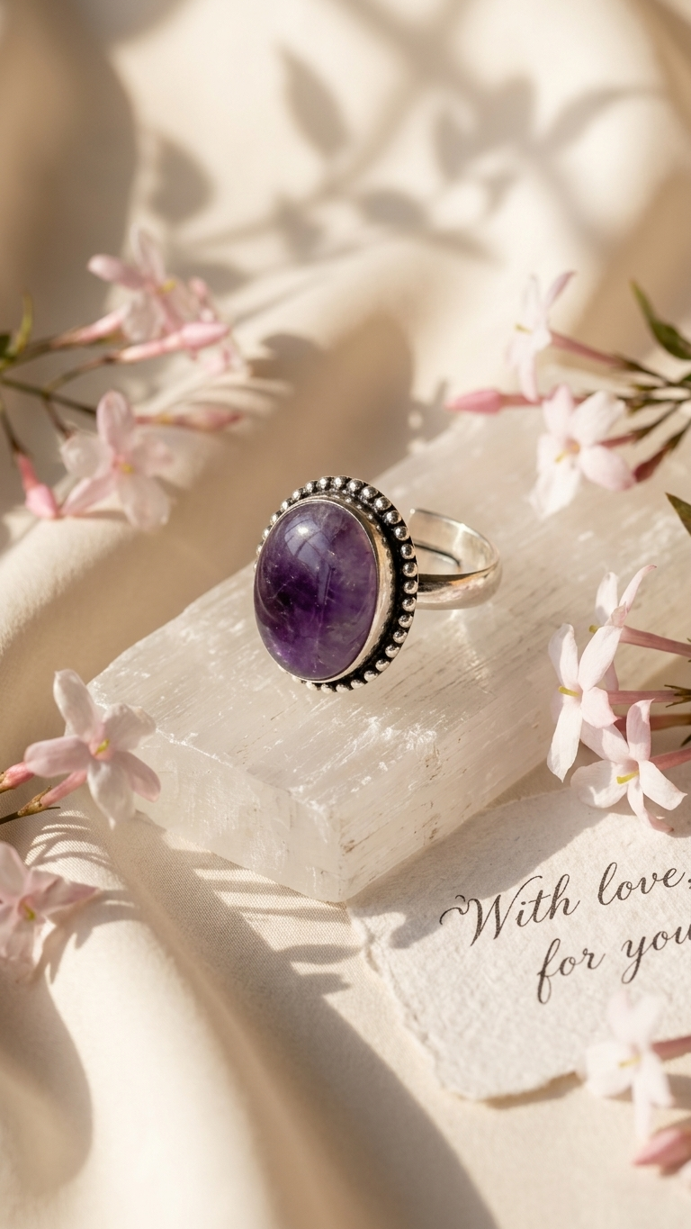 NATURAL AMETHYST RING 100% Natural Gemstone
