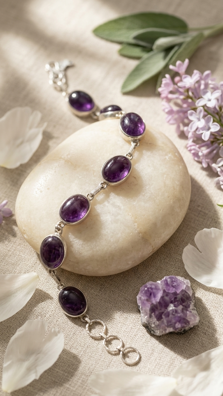 Amethyst Chain Bracelet