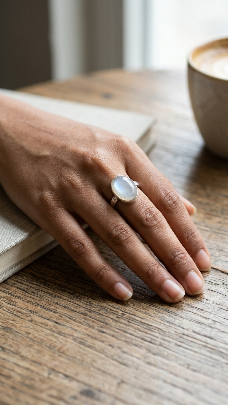 MOONSTONE  RING 100% Natural Gemstone