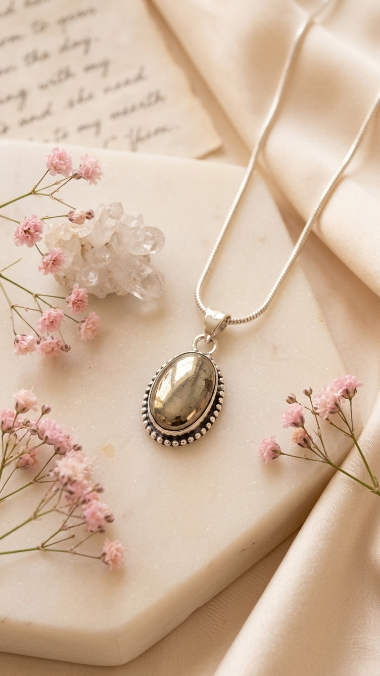 NATURAL POLISHED PYRITE PENDANT