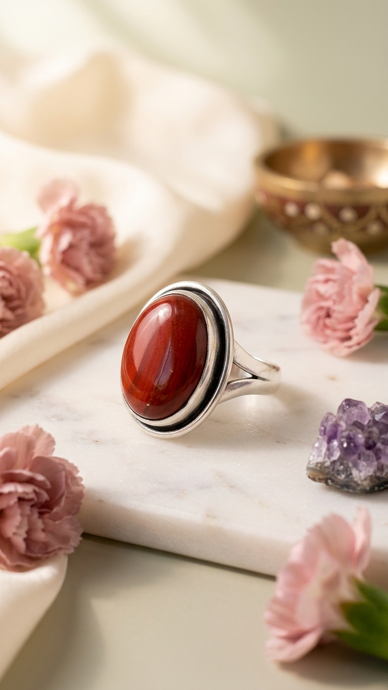 NATURAL RED JASPER RING 100% Natural Gemstone