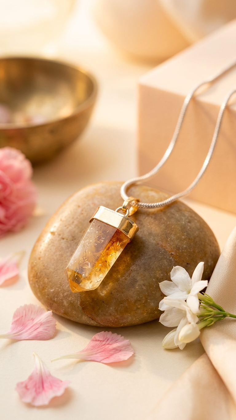 Citrine Pencil Pendant