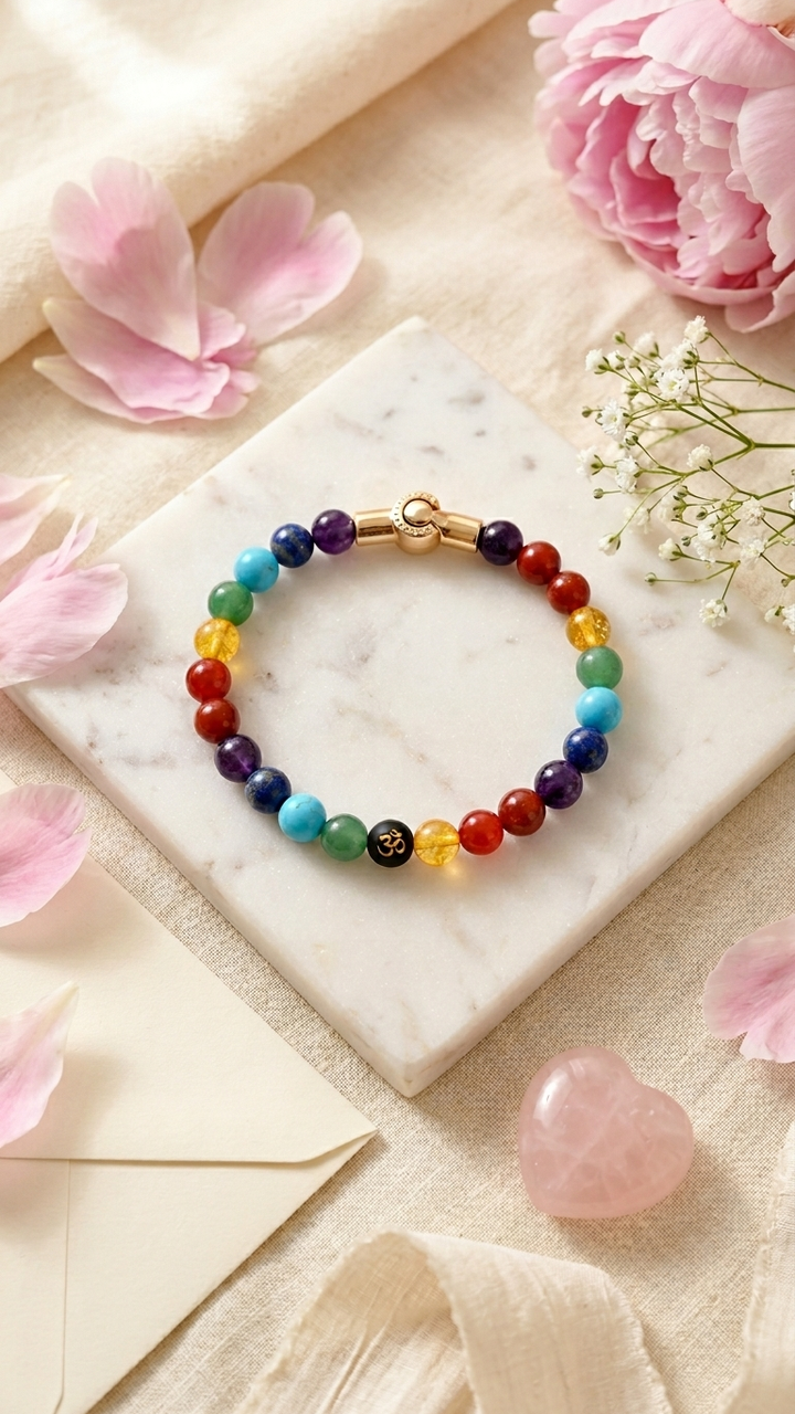 7 Chakra Bracelet  With  Magnet Lock