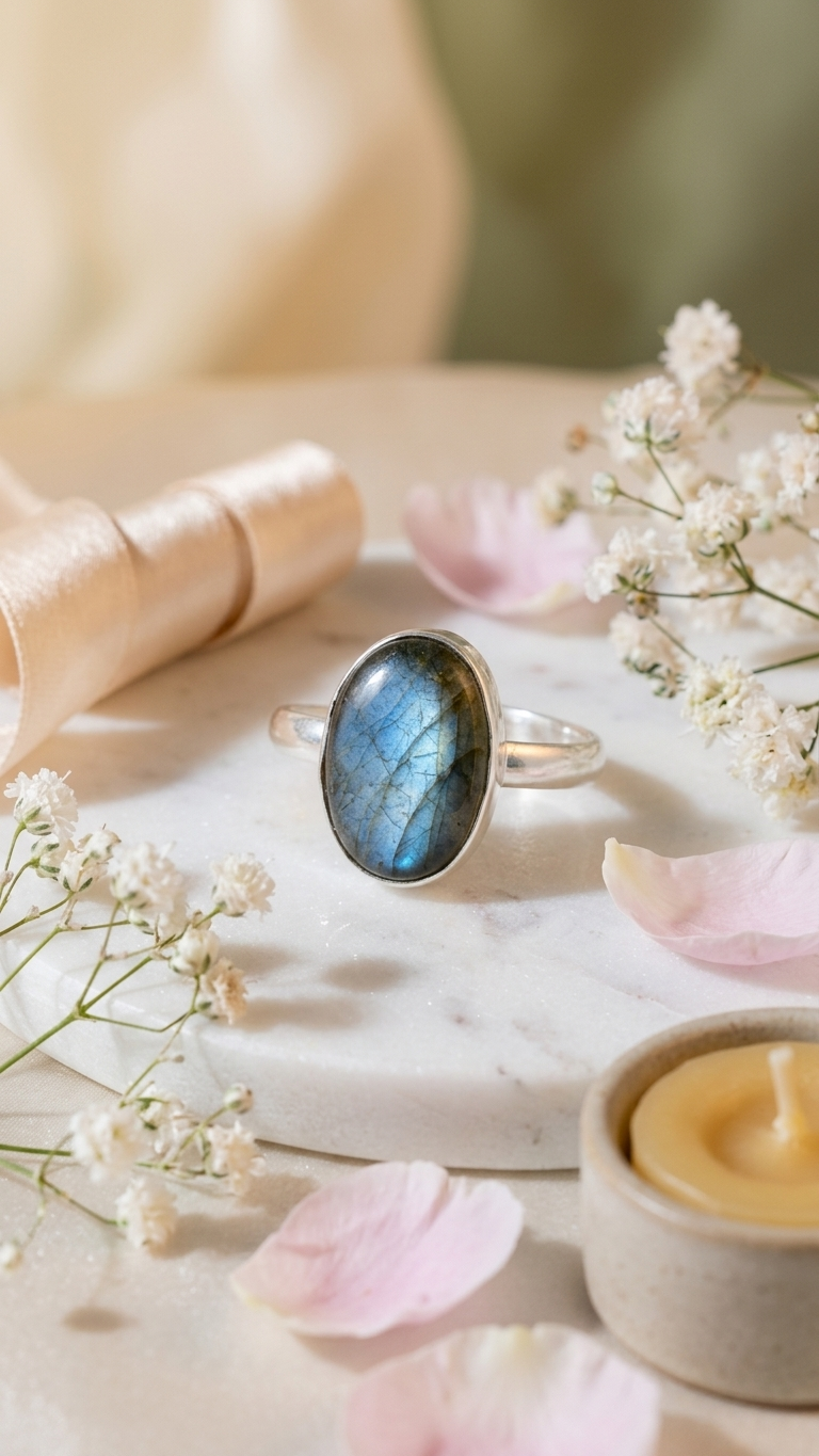 NATURAL  Labradorite RING 100% Natural Gemstone