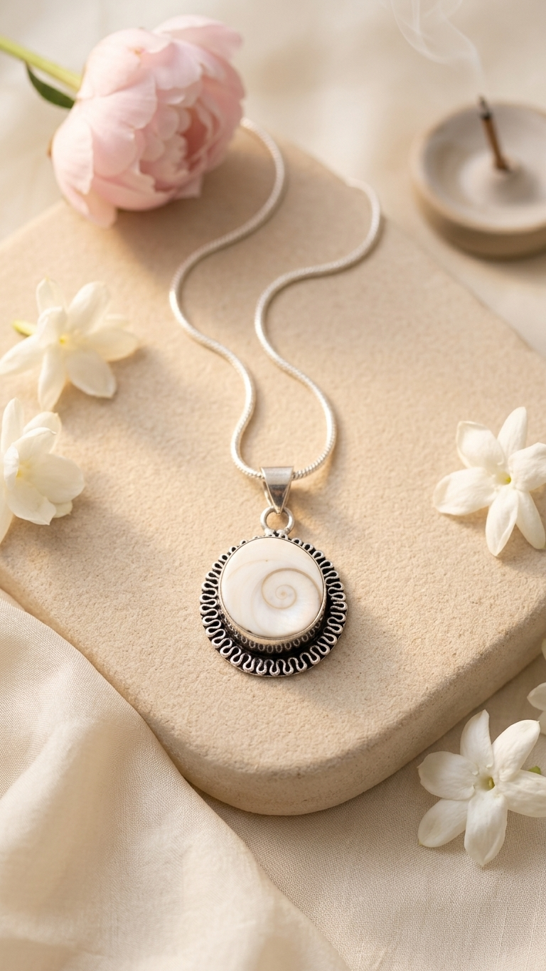 NATURAL SHIVA EYE ( GOMTI CHAKRA)  PENDANT