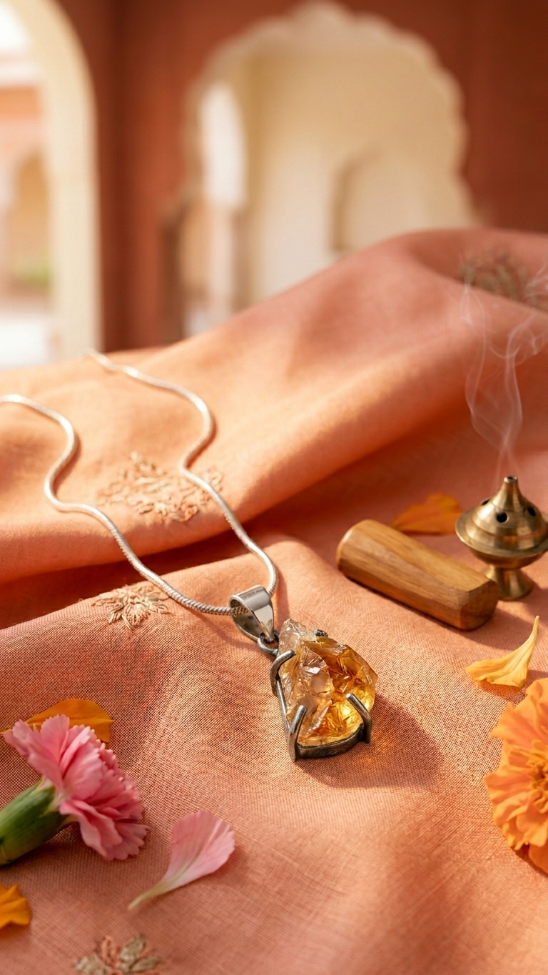 Citrine Natural Raw Pendant