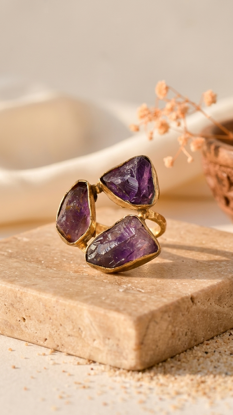 Royal Amethyst Statement Ring