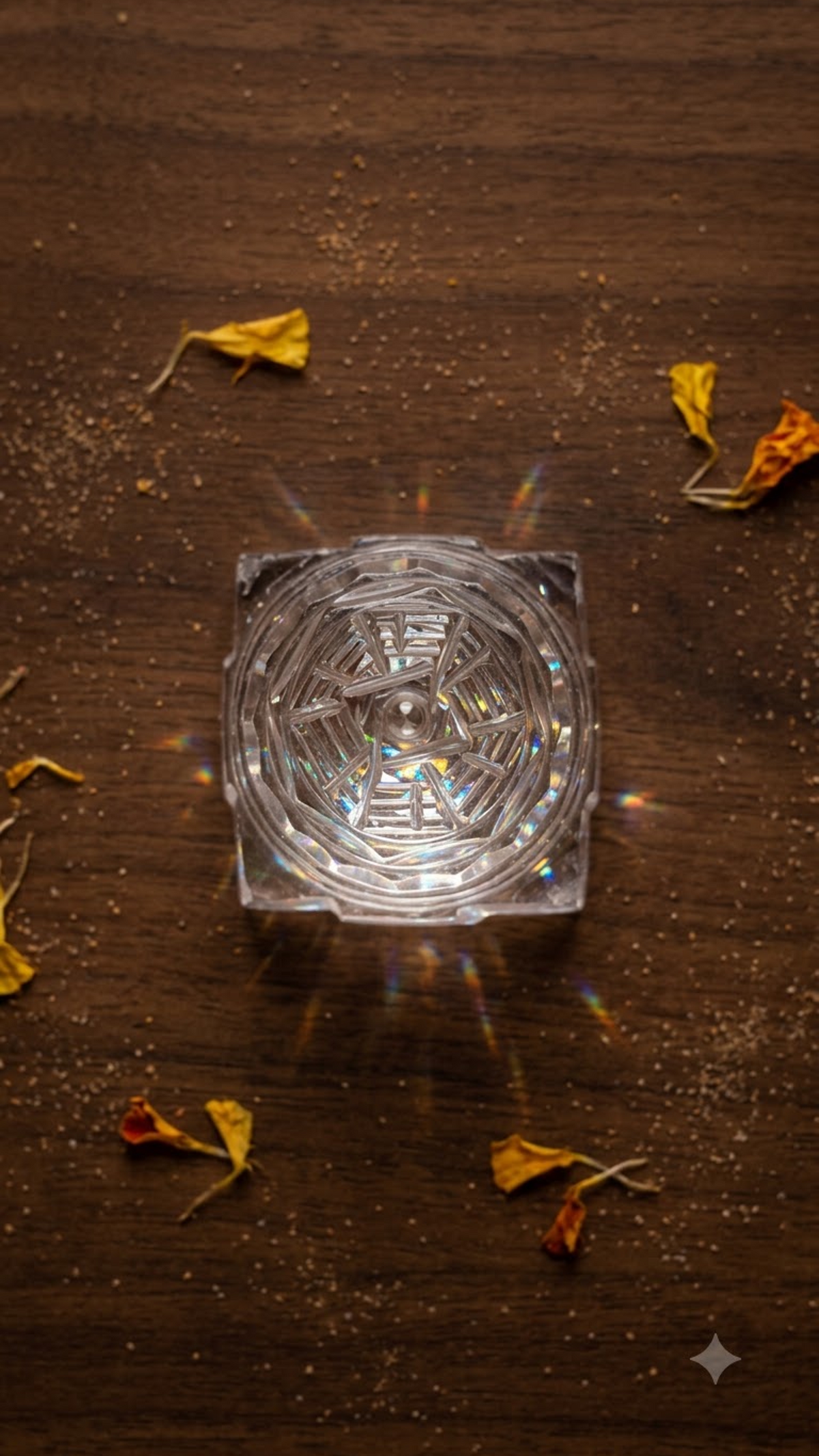 Natural Crystal Shree Yantra for Vastu Correction