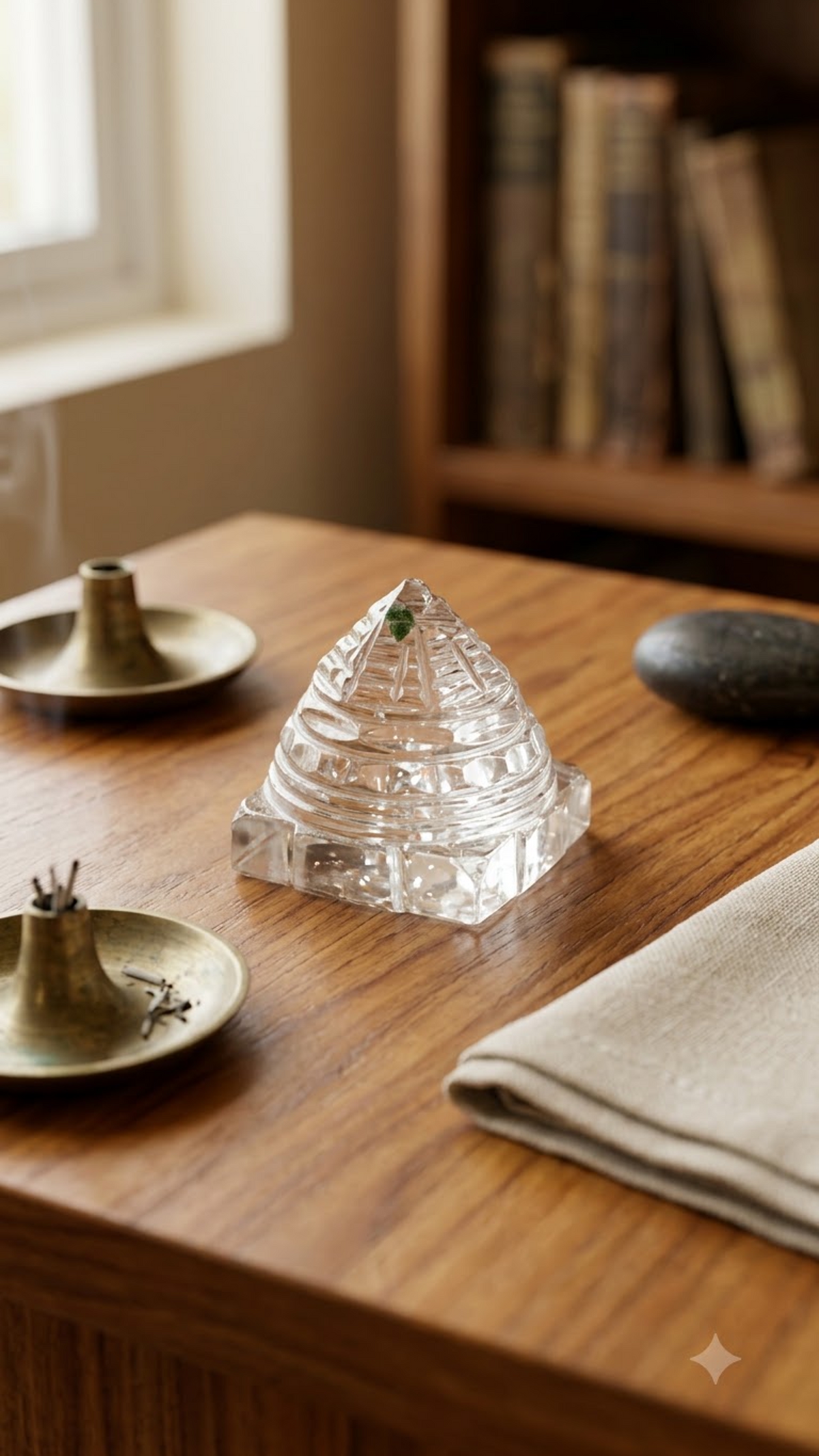 Natural Crystal Shree Yantra for Vastu Correction