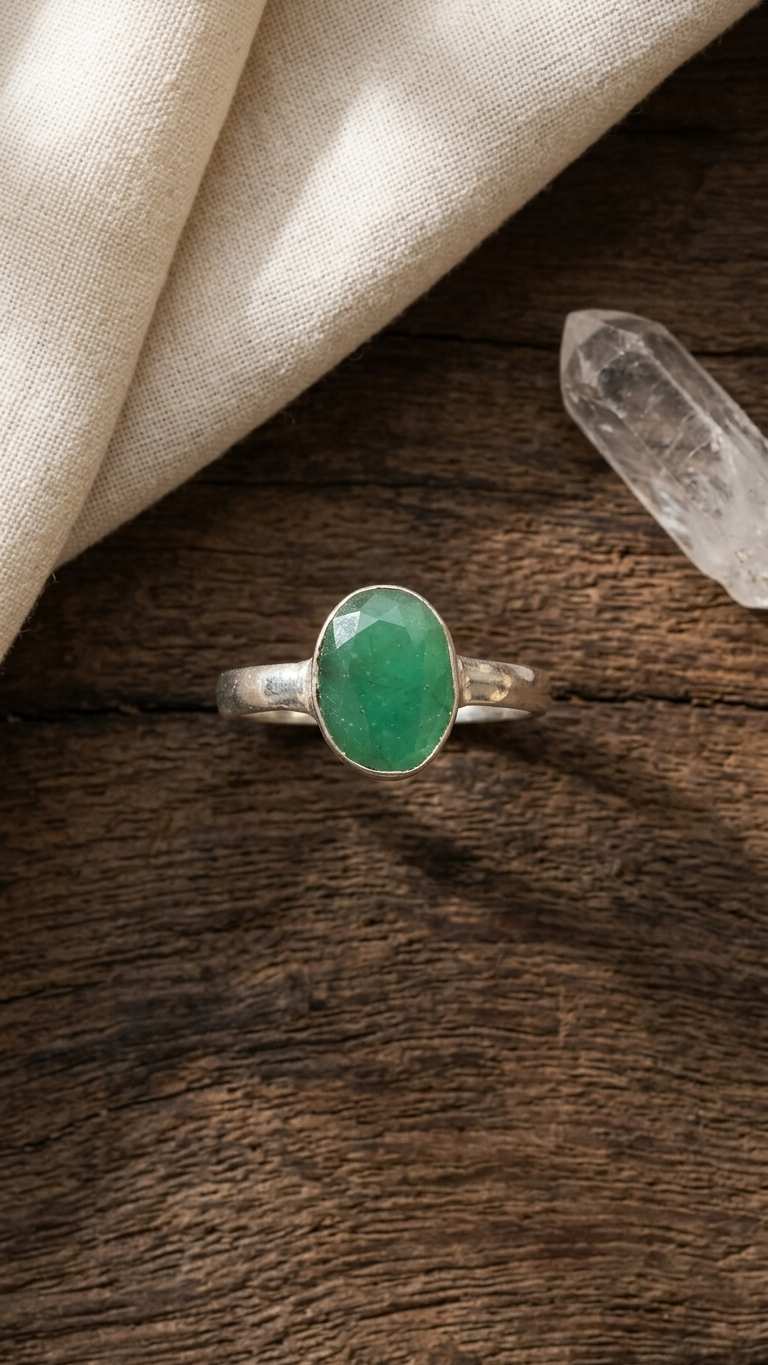 NATURAL EMERALD ( PANNA) RING