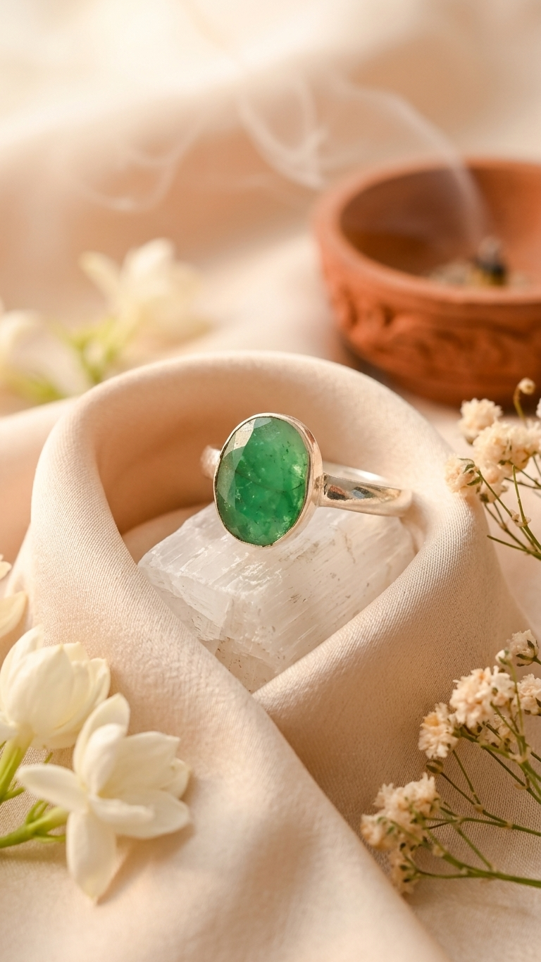 NATURAL EMERALD ( PANNA) RING